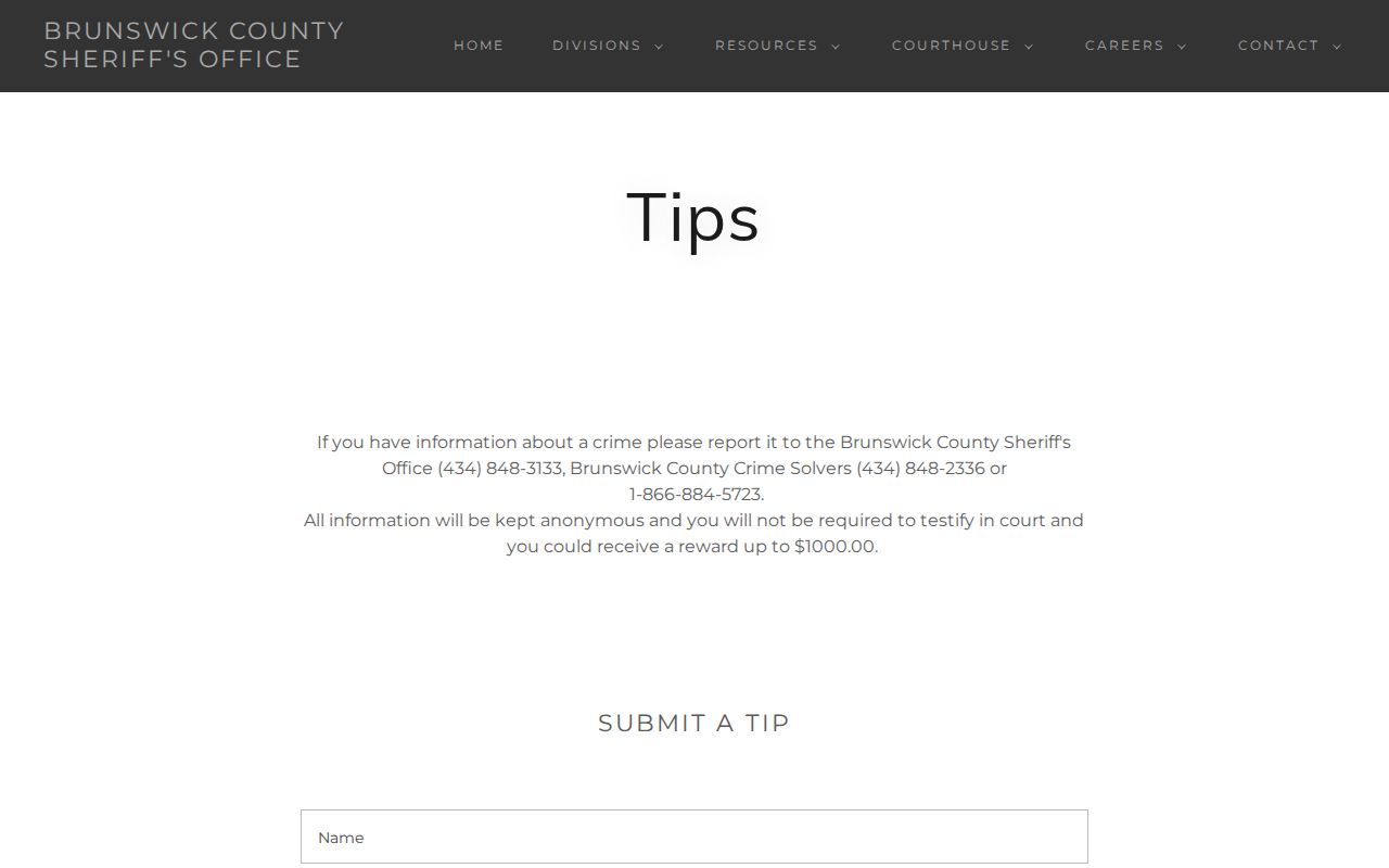 Brunswick County most wanted information Crime Solvers tip channels